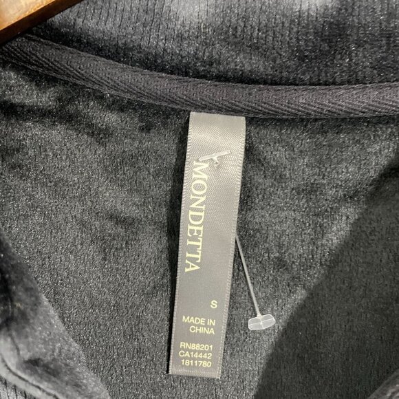 NEW Mondetta Womens S Black Velour Pullover Top Long Sleeve V-Neck - Picture 5 of 9